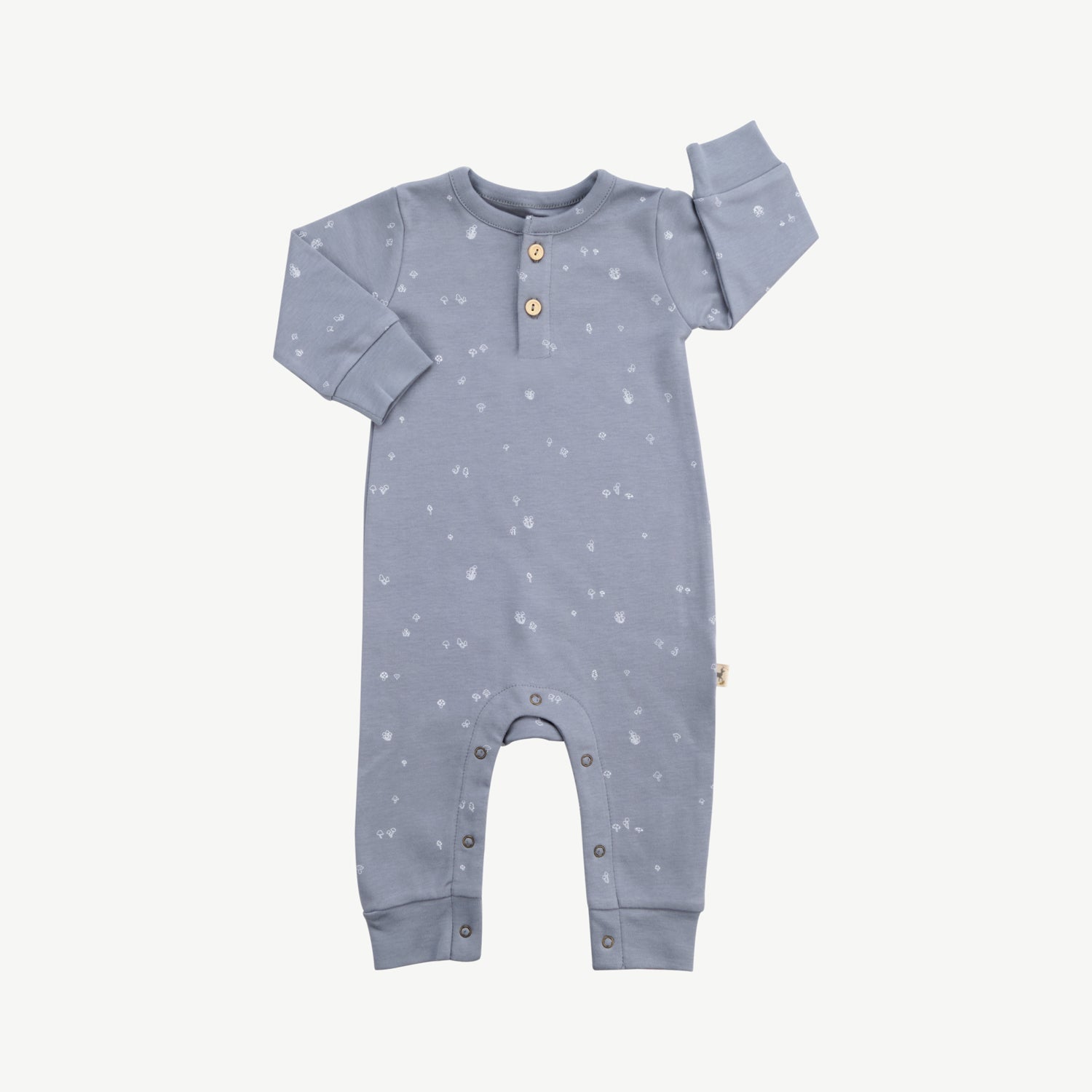 Buttons Jumpsuit - Mushrooms Slate Gray