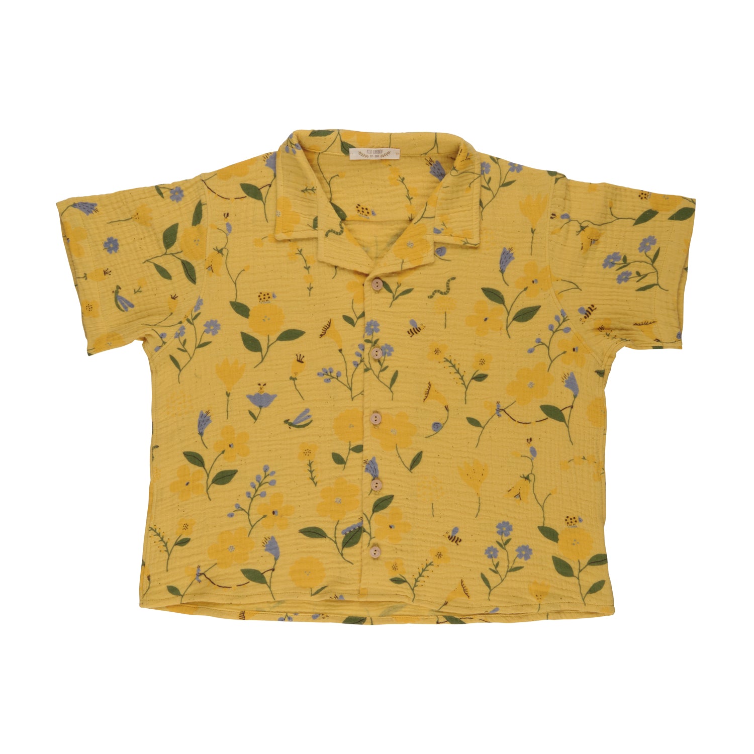 'spring blossom' amber yellow muslin shirt