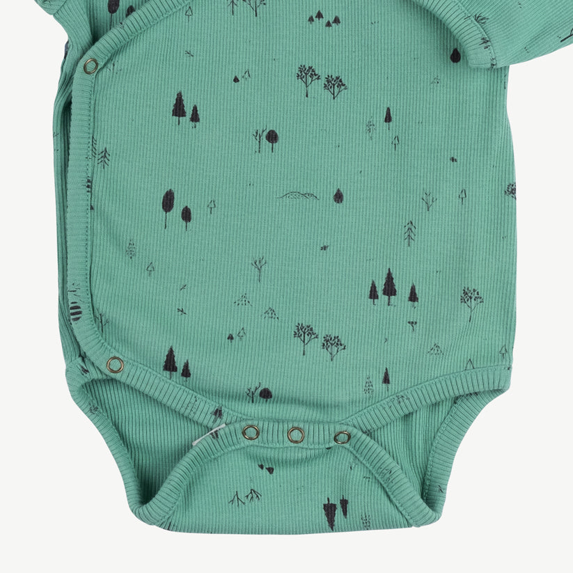 'the woods' malachite green rib onesie