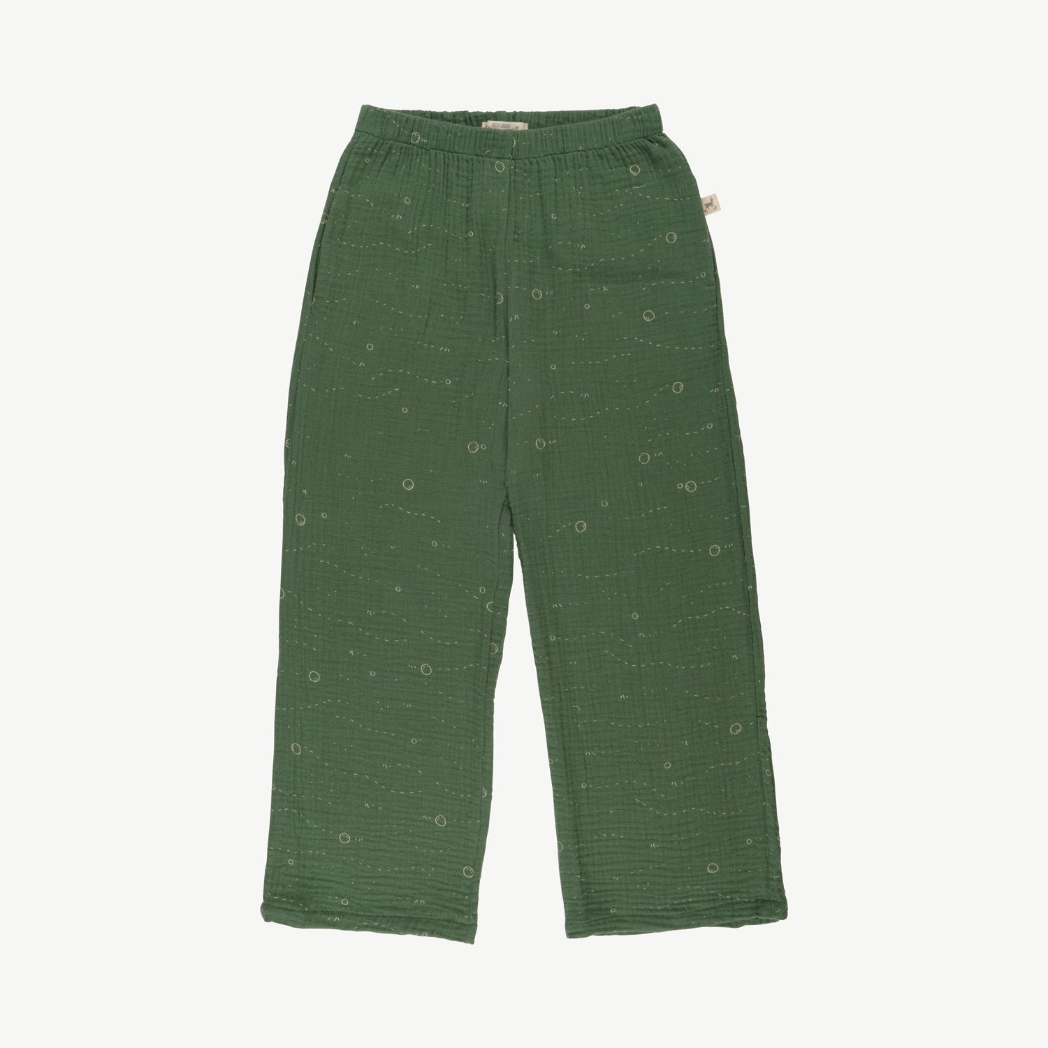 'beetle tracks' vineyard Green muslin pants