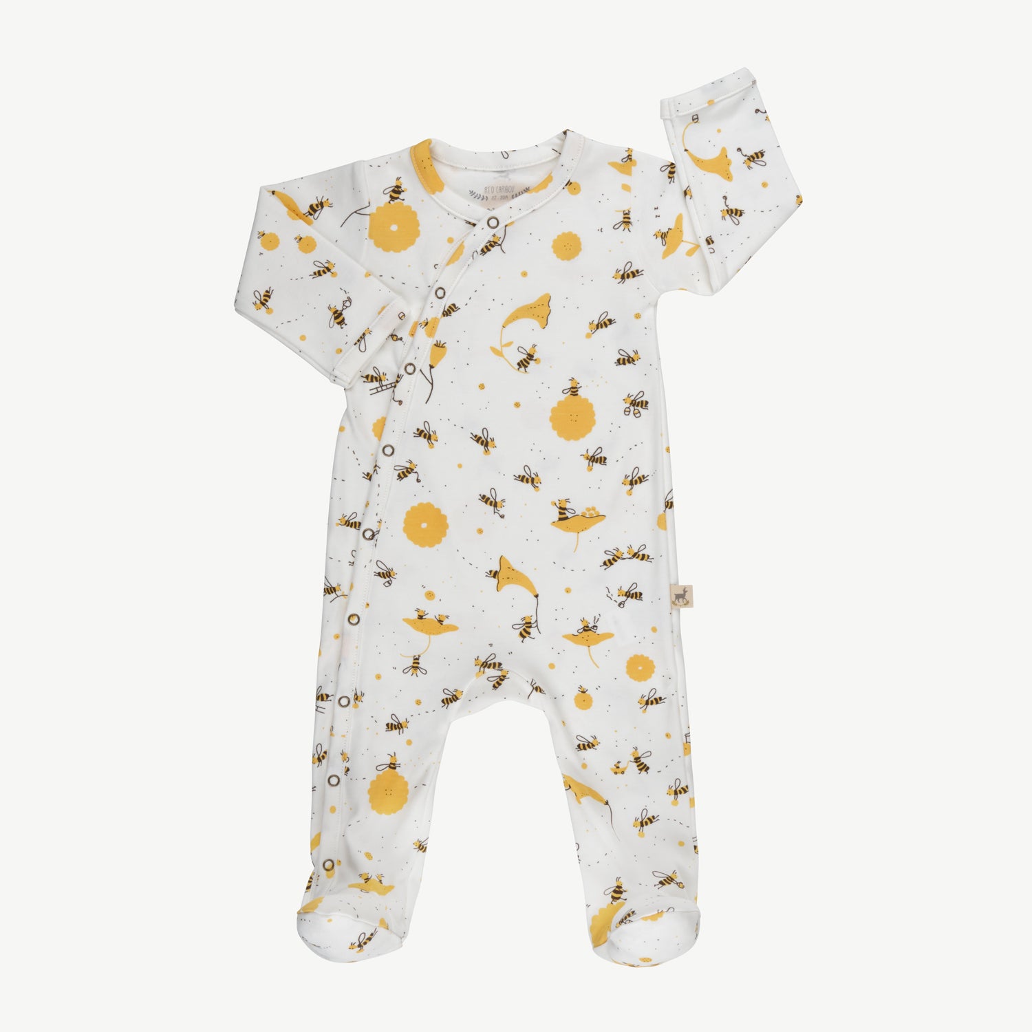 'buzzy bees' ivory footed jumpsuit